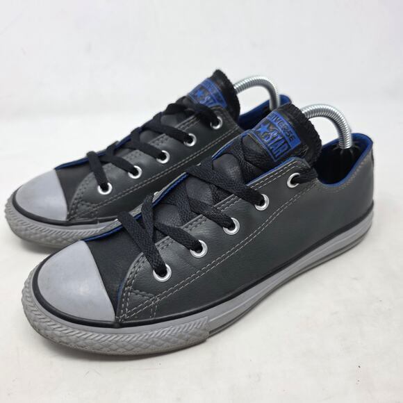 Converse Chuck Taylor All Star Low Black Blue Stitch Youth 4 - Picture 1 of 8